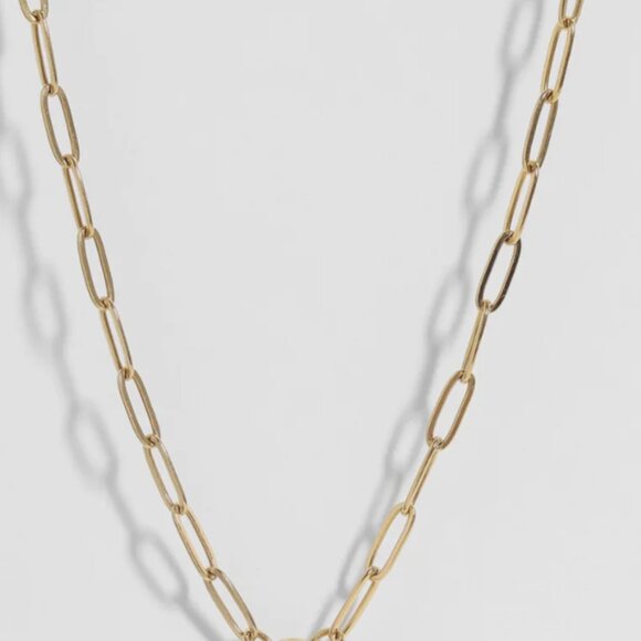 Beautiful Necklace Gemstone Pendant Gold Paperclip Chain Moonstone Labradorite - Picture 13 of 13